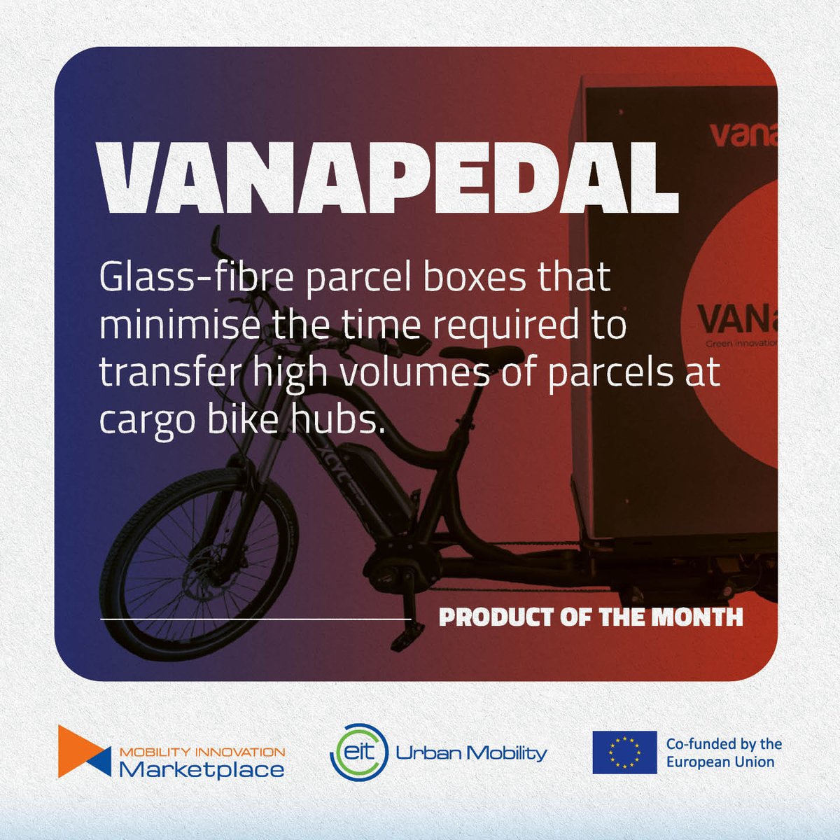 Transforming express deliveries with the Parcels Box by #VANaPEDAL📦🚲 These glass-fibre boxes accommodate the direct transfer of parcels loaded on a Euro Pallet, which slash cargo-bike loading time in half, a game-changer for fleet operators! 🔗 marketplace.eiturbanmobility.eu/products/cargo…