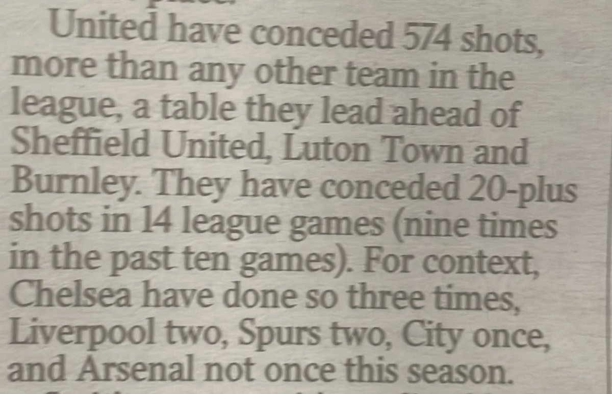 Excellent use of stats on United’s season. Crazy. If one believes in xG - and these numbers don’t support it, really - they’d likely be fighting relegation. Shows the importance of having a few players of high quality who have pulled them out of a hole with moments of brilliance.