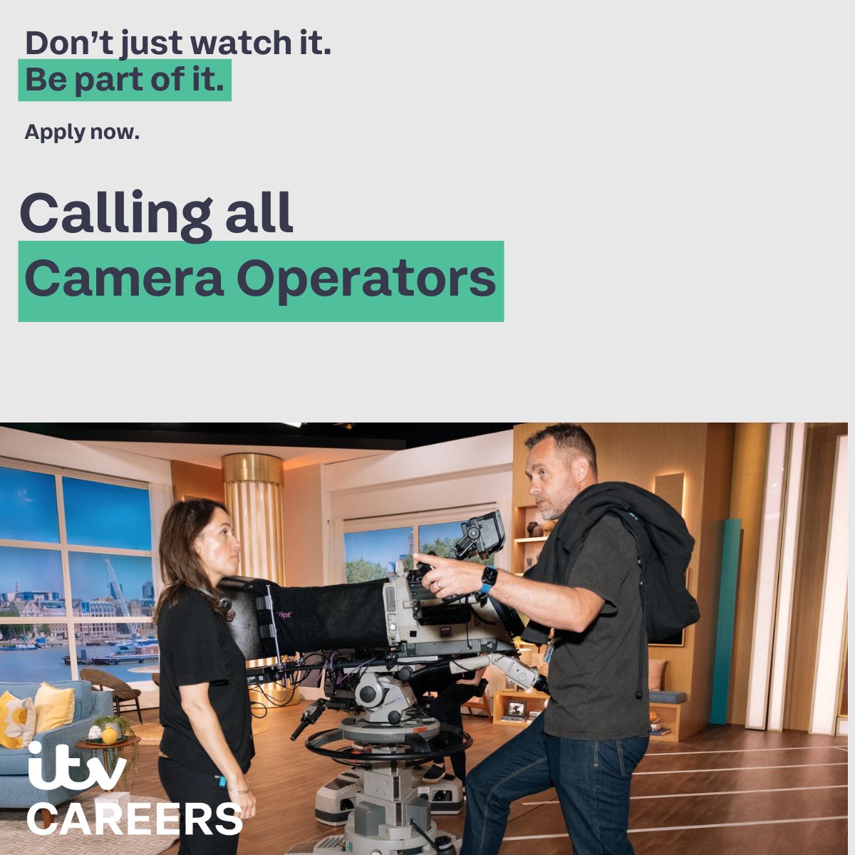We are looking for an experienced Camera Operator to join the award winning news team at ITV Granada Reports based in Salford.

Apply here - lnkd.in/eNvrefmj

Closing date: Sunday 28th April

#TVProduction #ITVCareers