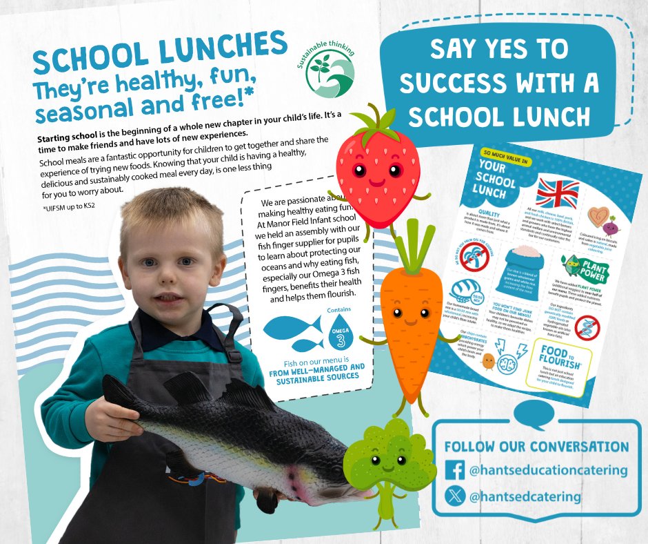 Congratulations to all #Hampshire, #Dorset and #Wiltshire families who got school places today. Find out more about why you should say yes to success with a #schoollunch from Sept by visiting our #YearR hub. bit.ly/3PZfBjo
#FoodToFlourish @hantsconnect  @LACA_UK 🍽️👨‍👧