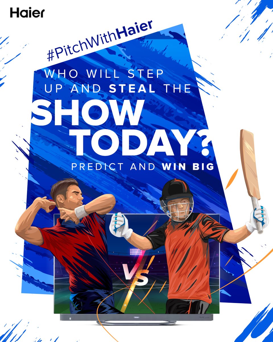 #ContestAlert Get ready to make your mark on today's game! Predict the standout player and win big. Take your chance to be a winner, start predicting now! Contest Rules - 1️⃣ Follow @IndiaHaier 2️⃣ Tag 3 people and make sure they follow @IndiaHaier