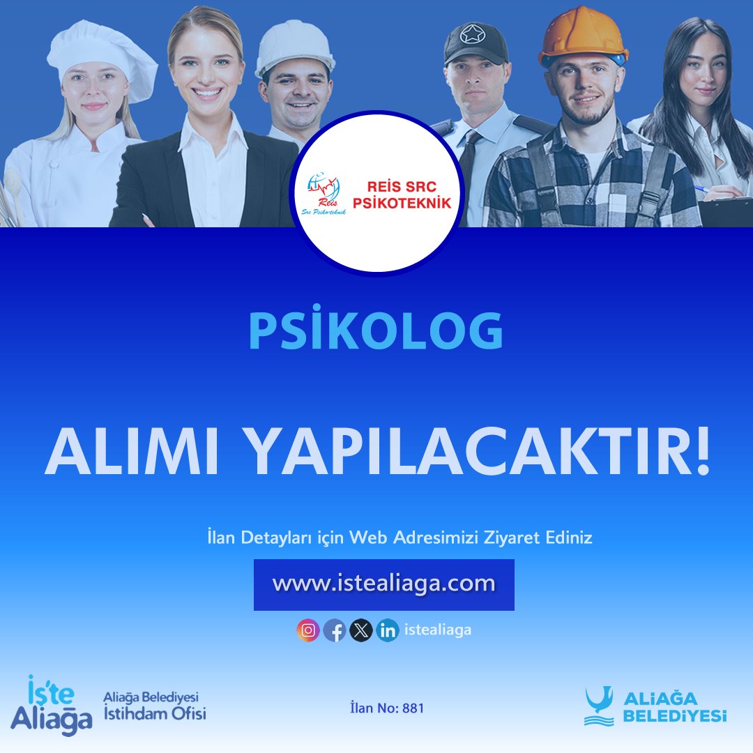 Firma bünyesinde çalıştırılmak üzere 'Psikolog' alımı yapılacaktır.
⁣
İlana Başvuru için Hemen Üye Olun⁣
🔹 istealiaga.com

hashtag#izmir hashtag#aliağa hashtag#aliağabelediyesi hashtag#insankaynakları hashtag#istihdam hashtag#işilanları hashtag#izmirişilanları