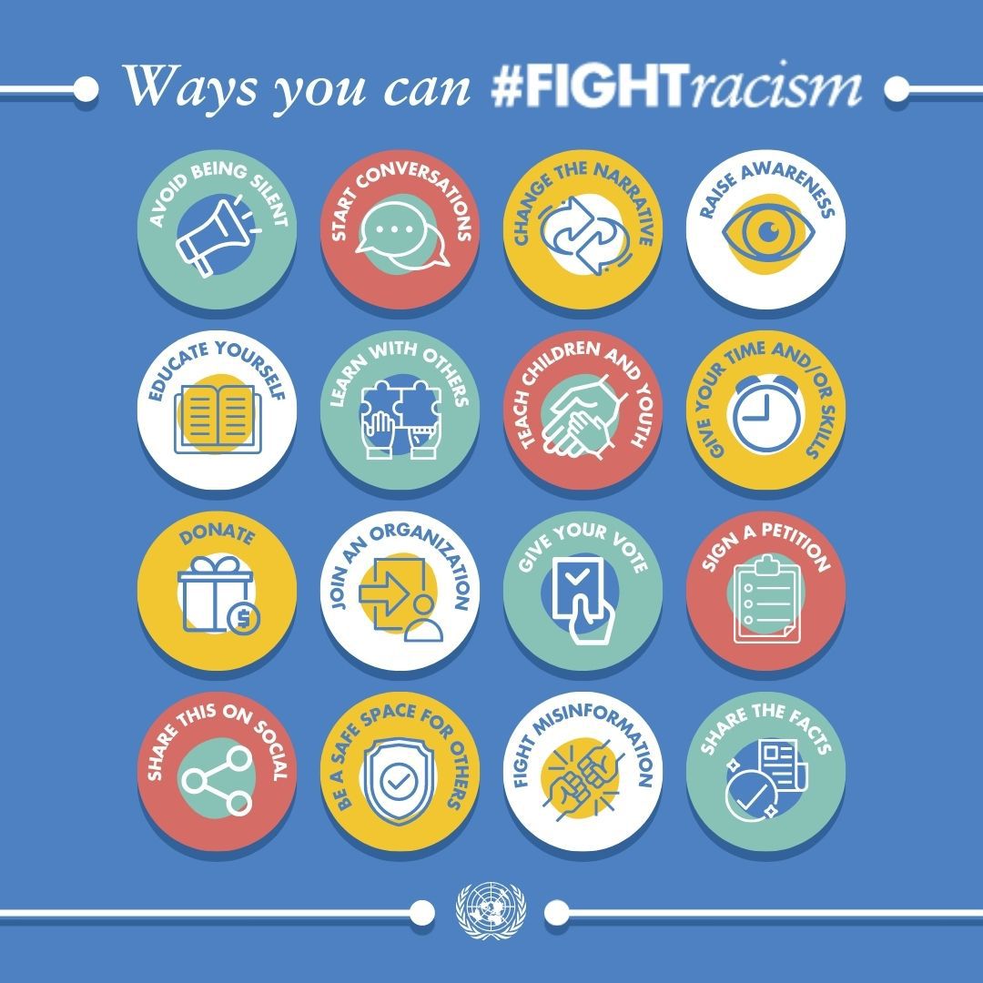 We all have a role to play to #FightRacism starts with self-reflection. 

Examine your own biases & challenge them actively. 

Be the change you want to see in the world💪.