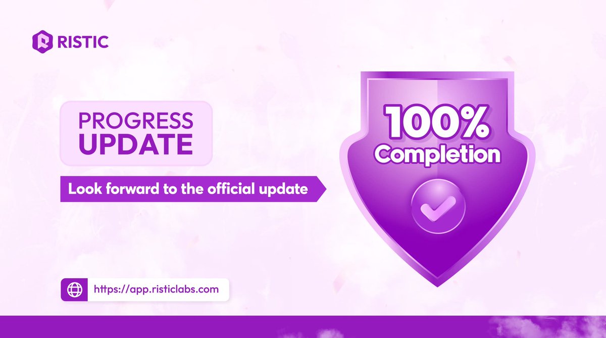 RisticLabs's tweet photo. Dear Novatores,

Our team is delighted to inform our community that the progress update has reached 100% completion. 

This marks the transition to the next phase of the RISTIC project following the app waitlist event. https://t.co/bdLfLQExGo