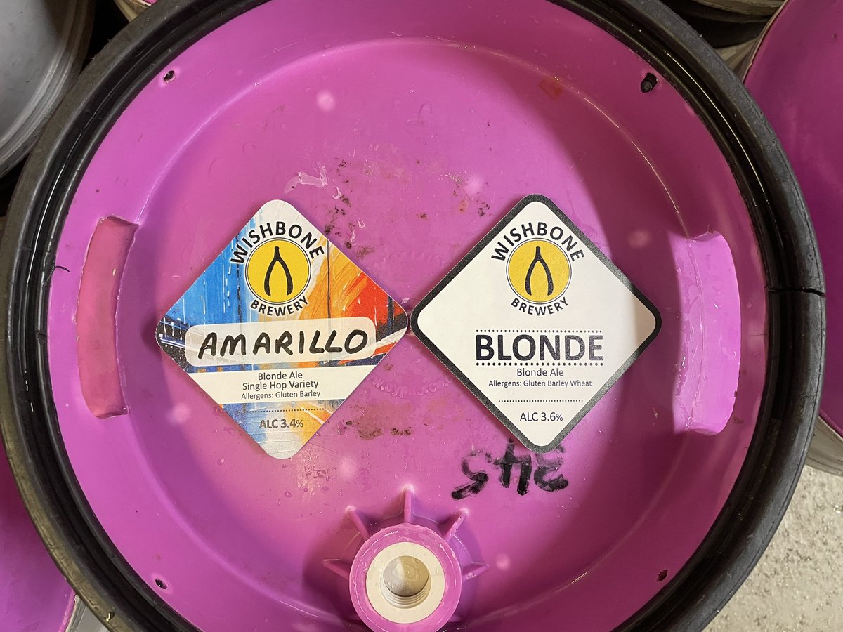 Two Blondes going into #cask today and tomorrow. Our Core Blonde 3.6% and Single Hop #Amarillo #Blonde 3.4% 😉