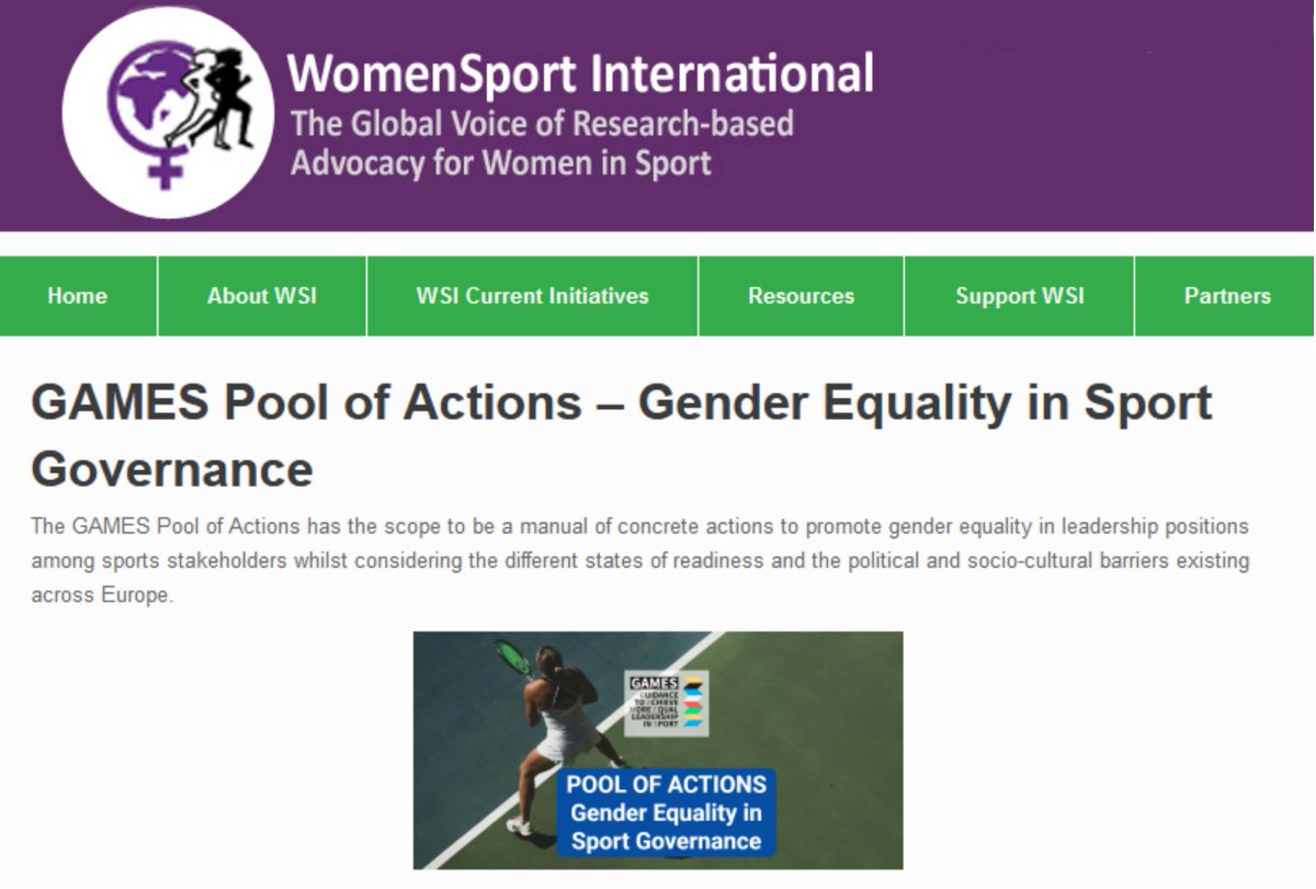 The #GAMESPROJECT Pool of Actions is now featured on the @WomenSportIntl's website 🥳 #GAMESPROJECT and its deliverables continue to have a concrete impact to enhance #GenderEquality♀️in #sports leadership! ➡️shorturl.at/mLY07