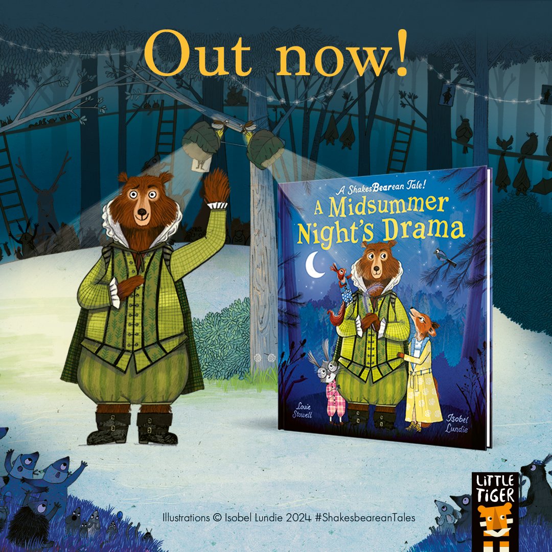 A clever bear has written a new play, What will the people think on its first day? Oh, will the crowds applaud and cheer? And will the apian queen appear? 🎭 A Midsummer Night's Drama by @Louiestowell and Isobel Lundie (illus) is out now! 🎭 #ShakesbeareanTales #picturebooks