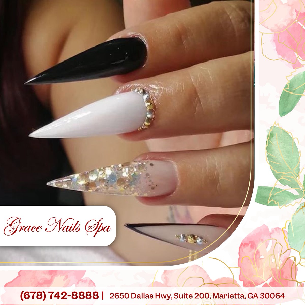 Reach for the stars with these ultra-long stiletto nails! 🖤✨
𝐁𝐨𝐨𝐤 𝐍𝐨𝐰: lk.macmarketing.us/gracenails-boo…
#GraceNailsSpa #GraceNailsSpaMarietta #Mariettanailsalon #nailsmagazine #nailswag #nailstyle #gelnails #nailsonfleek #nails2inspire #nailsofinstagram
