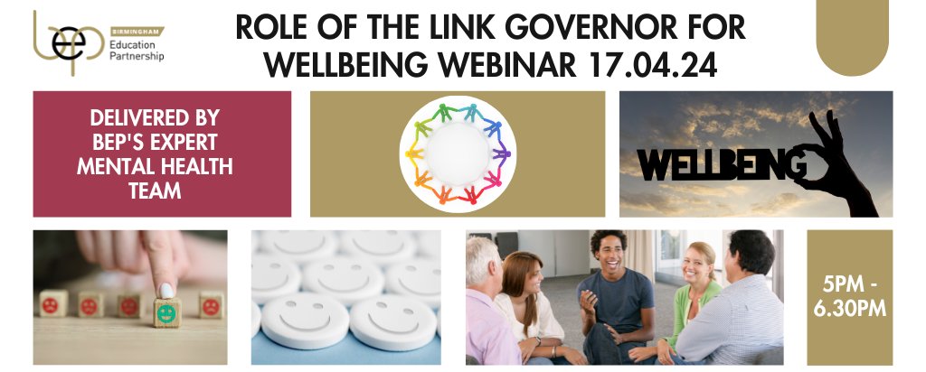 The aim of this session is to provide you with a comprehensive understanding of the role of the designated governor for wellbeing. Whilst this is not a statutory role, it is recommended as good practice in the Governor Handbook. birmingham.eduhub.org.uk/event/role-of-…