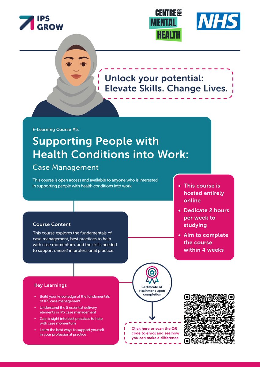 IPSGrow's tweet image. We are delighted to launch our newest #IPS e-learning course: Case Management! Dive into 11 core modules covering the fundamentals of case management and self-support strategies for professional practice. Enrol now! ow.ly/2Pn850RfNQj #IPSTraining @CentreforMH @socfinuk