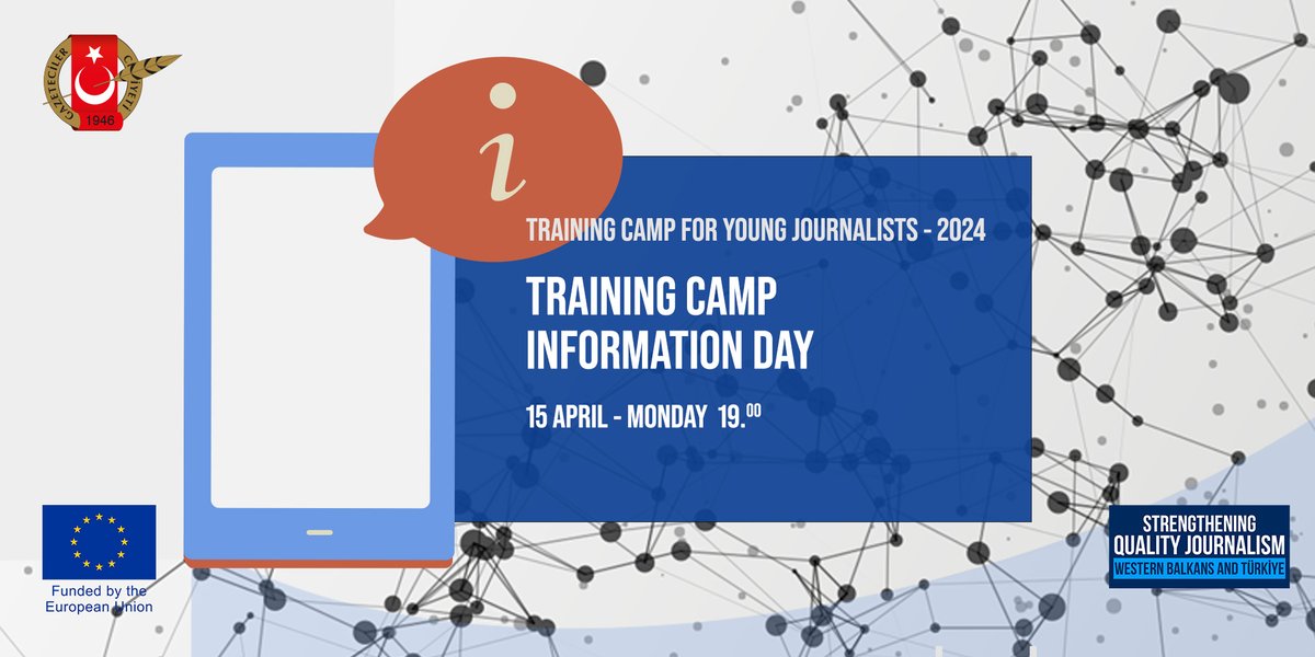 Within the scope of the “Strengthening Quality Journalism in Western Balkans and Türkiye” project, partnered by the Association of Journalists (AoJ), 10 young journalists will be able to participate 'Investigative Journalism Training' in Ankara Gölbaşı,