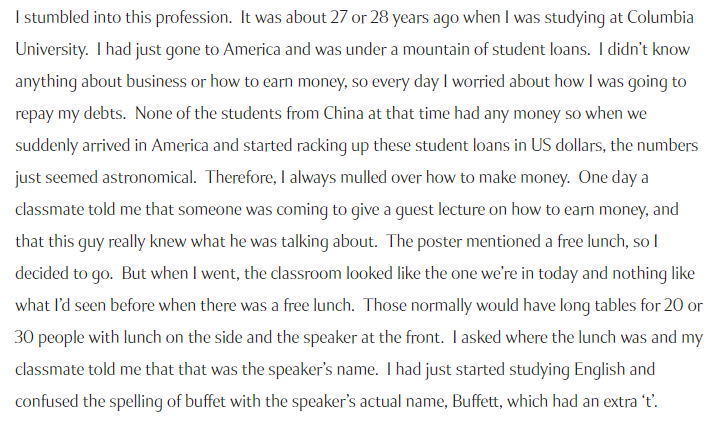 Probsomething's tweet image. Priceless. When Li Liu first discovered Warren Buffett.