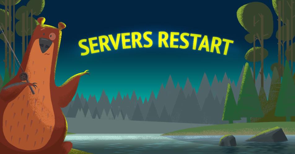 Server restart On April 16th at 08:00 AM CEST/02:00 AM EDT the server will be restarted. The approximate duration of the work is 2 hours. FishSoft Team