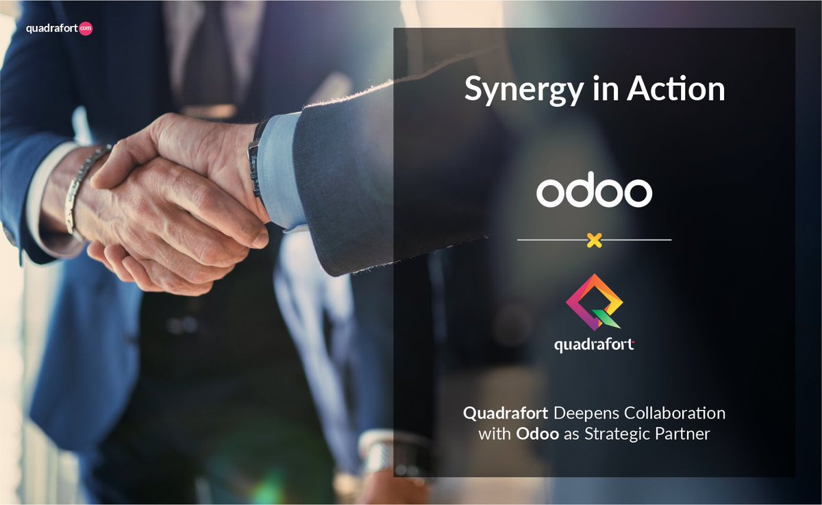 Extending our global strategic partnerships. Now with Odoo
Thank you Sayam Vaghasiya for onboarding us. We look forward to working with Odoo Team!

#teamquadrafort #outdooutshine #highonperformance #greatplacetowork #consultingpartner