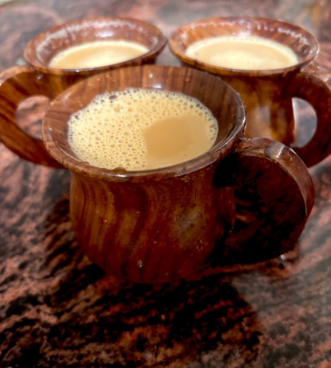 Evening Filter #coffee in wooden cups from “Kullu-Manali” ☕️ .