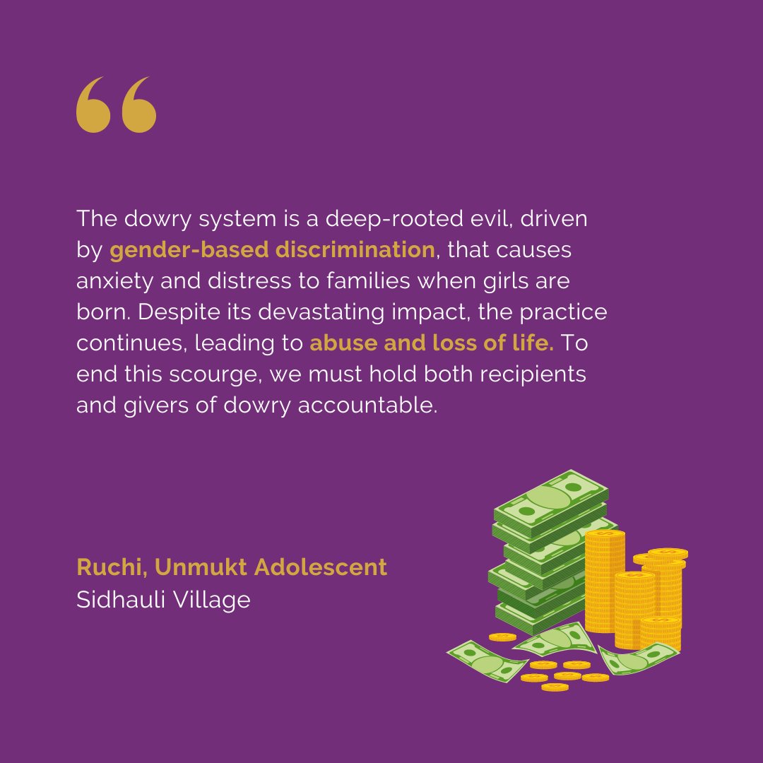 Ruchi's powerful call highlights the urgency to eradicate #dowry. Holding both givers and receivers accountable is crucial. Only united action can break this cycle and ensure dignity for all, regardless of gender.