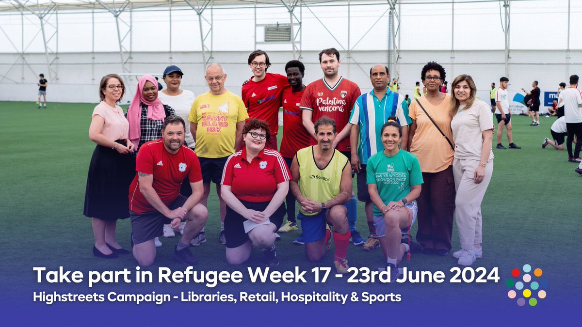 Whether you run your own bookshop, work in retail or hospitality, or are part of sports groups, check out our ‘High Streets Packs’ on our website with ideas to take part in Refugee Week.🧡 Credit: Grace Springer Photography, Refugee Football Tournament. @WelshRefugeeCouncil