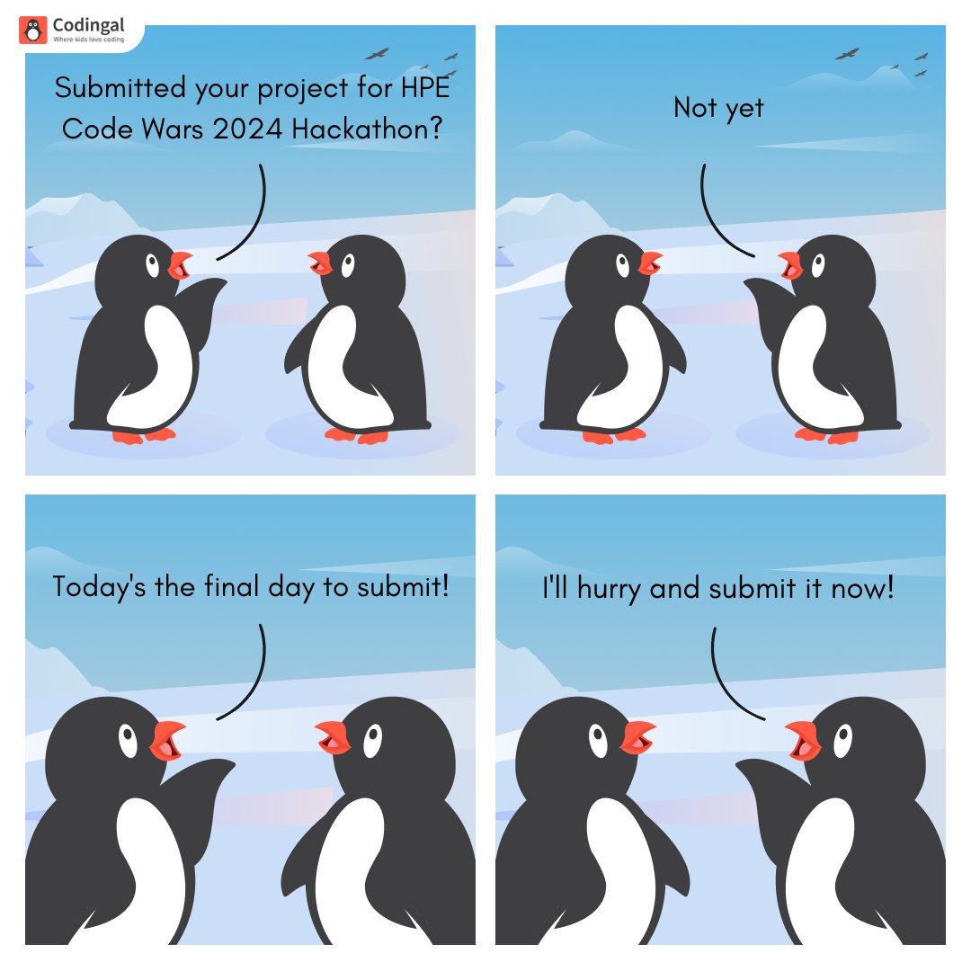 codingal's tweet image. Final countdown! It&apos;s now or never. Submit your epic creations TODAY ⏰

Submit your project in 3 easy steps:
1. Login at cdg.al/5Nfi9 💻
2. Fill your details and upload the code 😎
3. Submit project 🤩

#coding #codingcompetition #codinghackathon #codingcompetitions