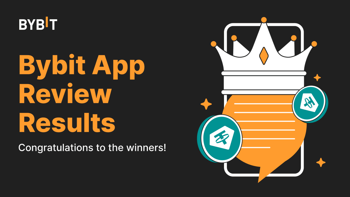 Bybit_Official's tweet photo. 🏆 Announcing the Winners! 🏆

$9,999 USDT x1
UID: 1160*****

10% Trading Fee Discount Voucher (to be DM separately)
7800**
7608***
8434***
5020****
1535*****
3439****
1458*****
1020*****
1271*****
7497****
1166*****
1533*****
140*****
457*****
1365******
1160*****
3673****
1749****
6139****

Congratulations to the lucky reviewers who've won 9,999 USDT and more in our App Review event! Thanks for your feedback!

Should you have additional feedback to share, please visit this link: https://t.co/t2earl3FDk