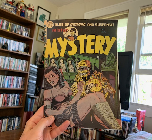 Were the 1950s the true heyday of horror comics? I found this sizzling reprint of Mister Mystery (the originals are selling for $8K!!) and you can see the post-WW2 anxieties in these tales of man's supreme cruelty, and grisly comeuppance. Too bad censorship ended their fun reign.