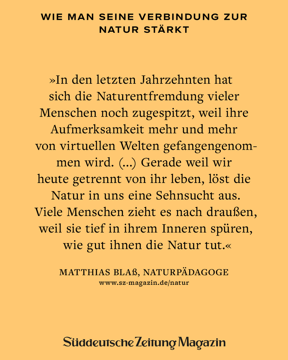 Wie kann man die Natur intensiver erleben? Eine Schritt-für-Schritt-Anleitung mit dem Naturpädagogen Matthias Blaß. (SZ Plus) sz-magazin.sueddeutsche.de/natur/natur-er…