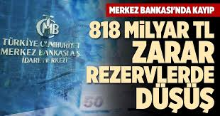 Türkiye Cumhuriyet Merkez Bankası (TCMB) 2023 yılında büyük bir zarar açıkladı ve döviz rezervlerindeki düşüş devam etti...!!
Bütçe açığı da  ilk çeyrekte 500 milyar TL'yi aştı..!