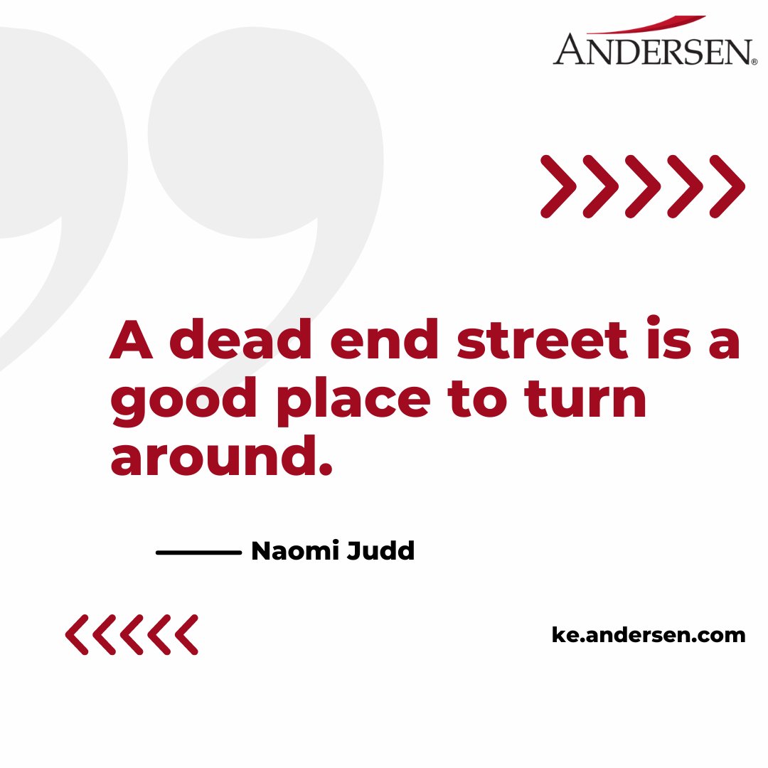 Life's journey is not always a straight line. Sometimes a dead end means it is time to reassess and find a better way forward.

#AnderseninKenya #InspirationMonday