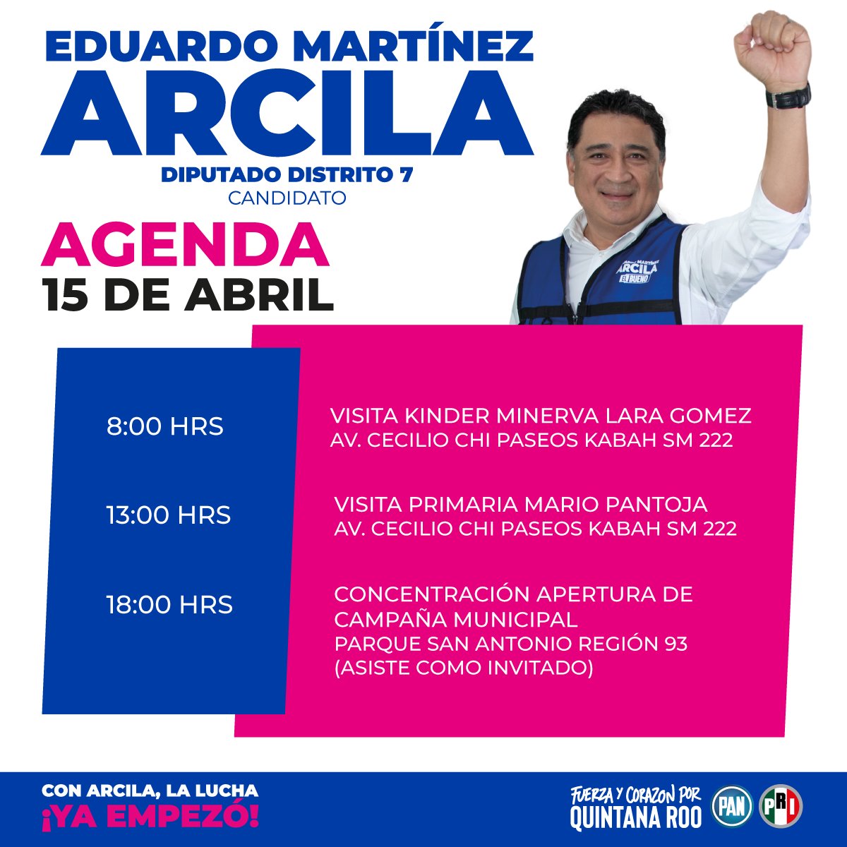 edumarci's tweet photo. ¡La lucha ya empezó! Te invito a seguir las actividades que tendremos este #15deAbril #ArcilaElBueno https://t.co/nqWwlQk3iu