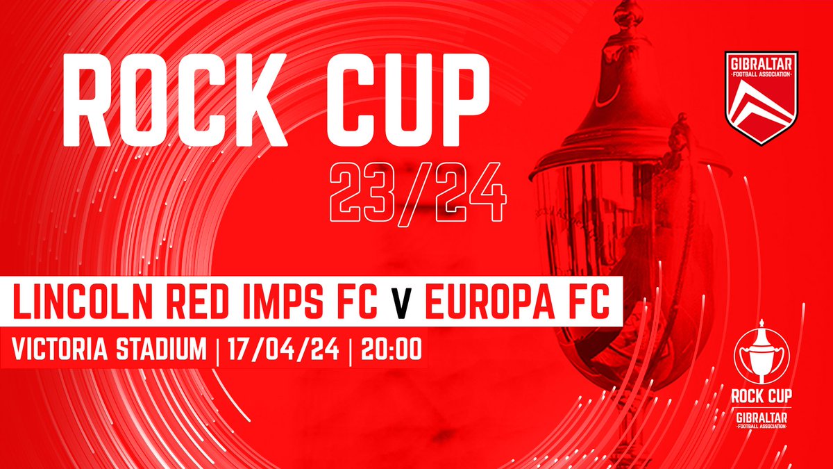 🏆 ITS CUP FINAL WEEK! 🏆 It's finally arrived, the peak of Gibraltar's domestic football calendar is just 2️⃣ days away... 🔴⚫️ @lincolnredimpsfc vs @europafc ⚫️🟢 🏟 Victoria Stadium 🏟 🗓 17/04/24 🗓 ⏱ 20:00 ⏱ 🎟️ FREE ENTRY 🎟️ #GibraltarFA | #GFA