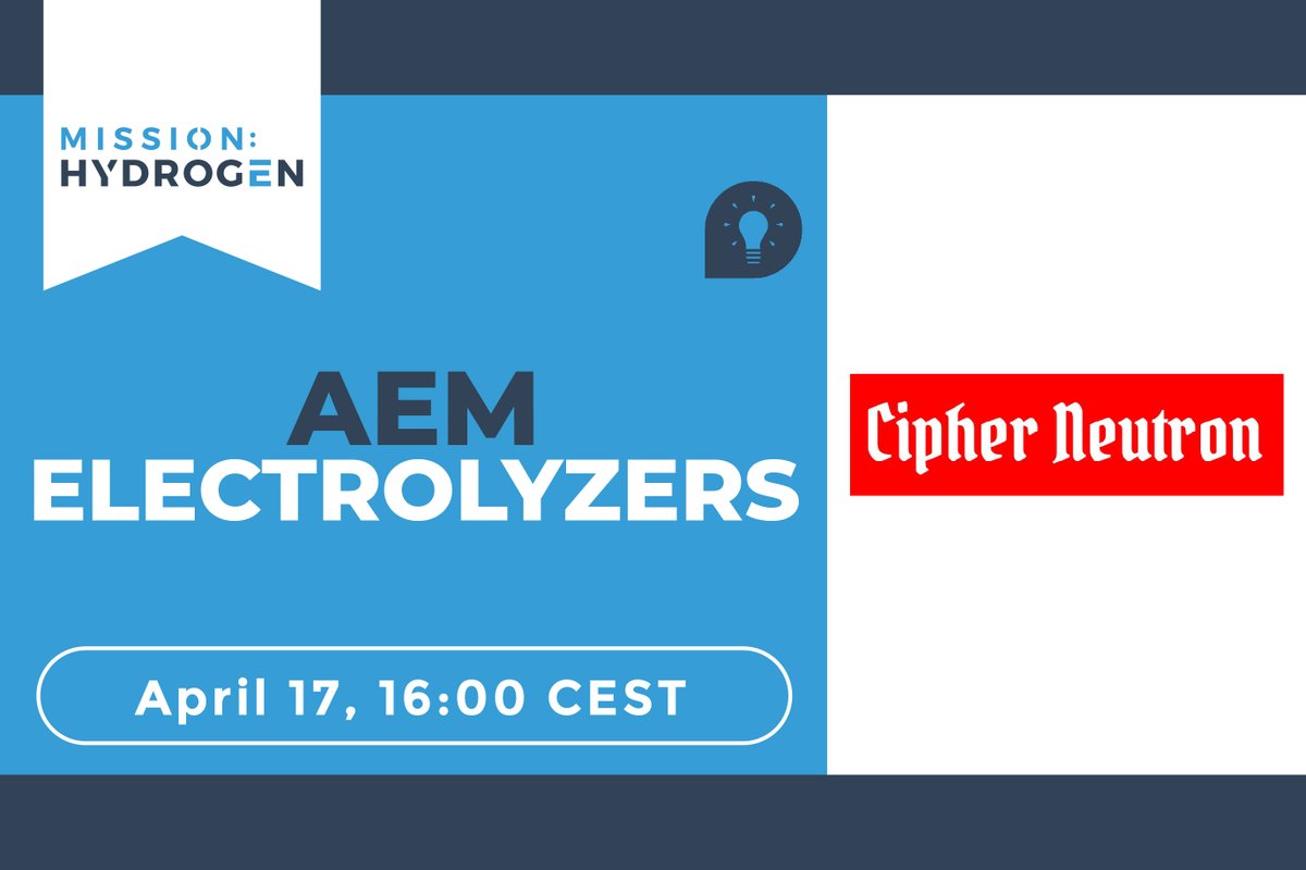 💡 "#AEM #Electrolysers – The Revolution?​​​​​​​" - Join our FREE #WEBINAR on April 17: mission-hydrogen.com
#missionhydrogen #h2 #cleantech #greentech #energytransition #sustainability #future