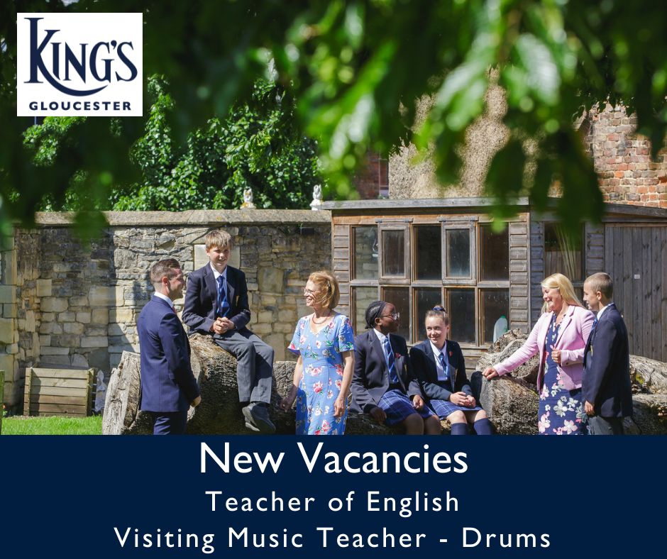 Come and join our friendly team! We have two new vacancies for a Teacher of English and a Visiting Music Teacher (Drums). If you, or anyone you know, would be interested in applying, all the details can be found on our website: thekingsschool.co.uk/about-us/our-v… #KingsSchoolCommunity