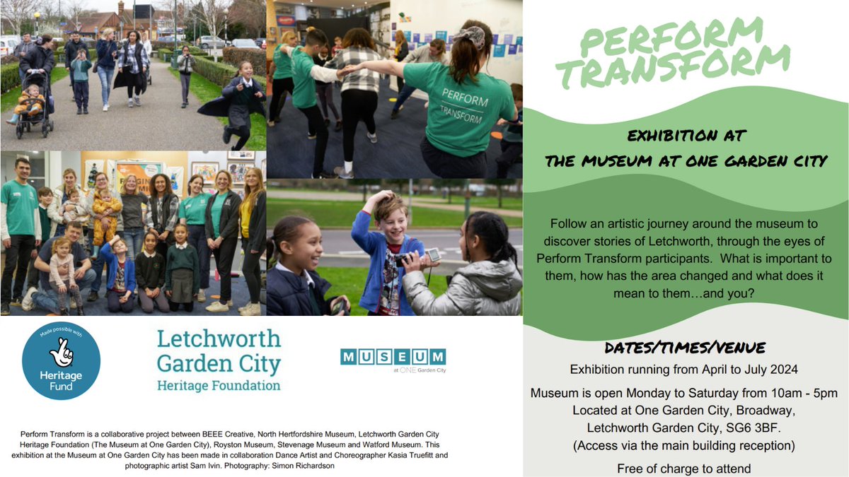 Discover Letchworth through the eyes of Perform Transform participants at @MuseumOne 👇👇👇 #ProjectPerformTransform #Dance #Community #Artists #Letchworth @letchworthgc Funded by @heritagefunduk