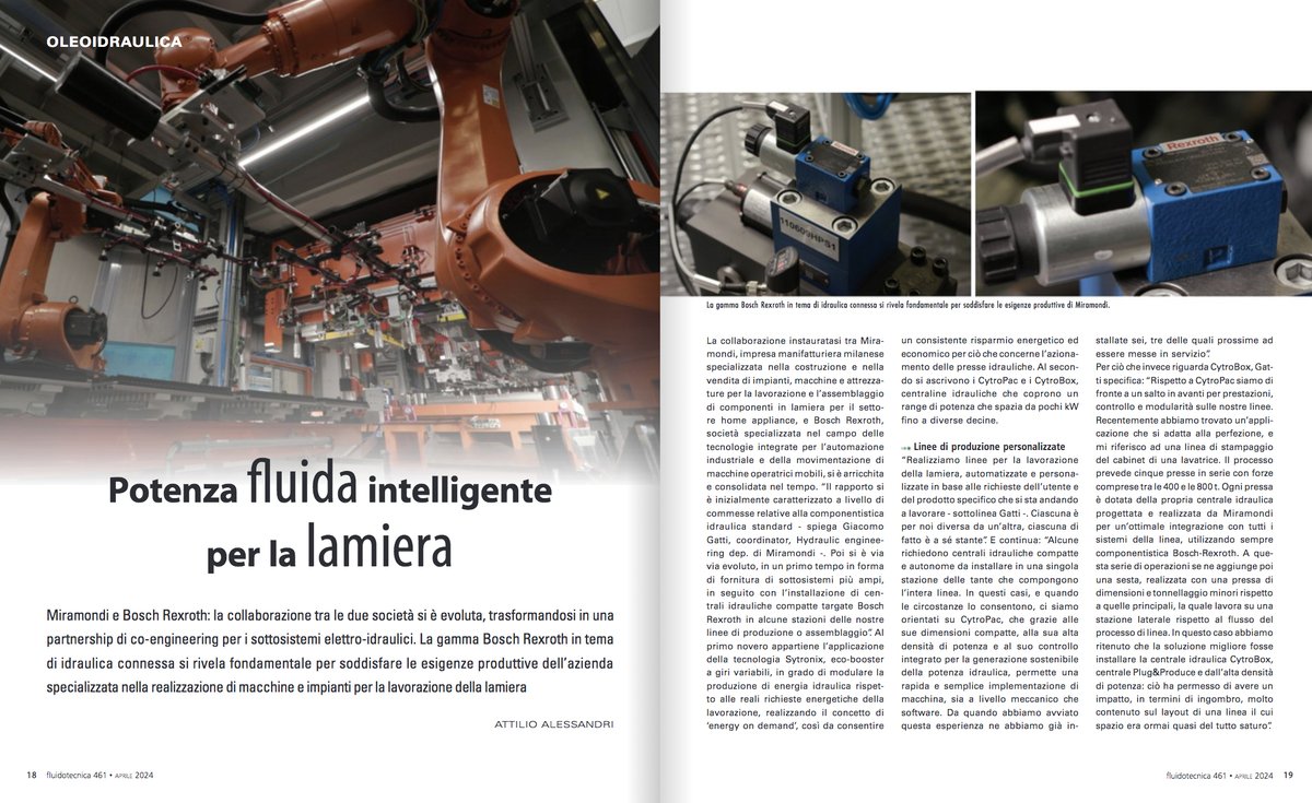 meccanica_plus's tweet image. Partnership di #coengineering tra #Miramondi e #BoschRexroth nelle macchine per lavorazione #lamiera del costruttore in cui fondamentali sono i componenti di #idraulica connessa e intelligente forniti da Bosch. L’articolo su #Fluidotecnica di aprile.

tech-plus.it/brochure/fluid…