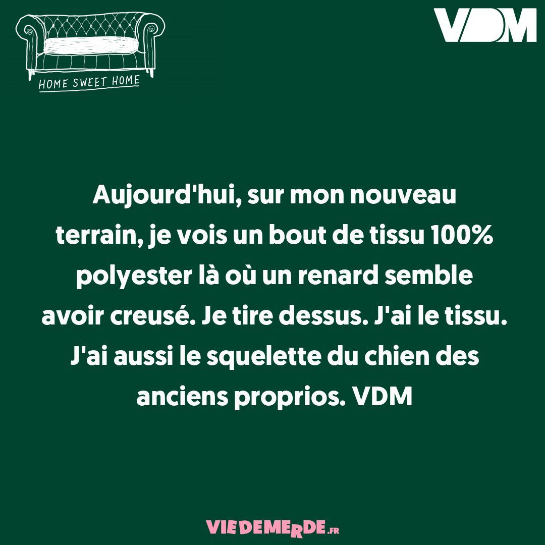 Partagez vos VDM les plus macabres ici : viedemerde.fr/?submit=1 et/ou téléchargez notre appli officielle - viedemerde.fr/app