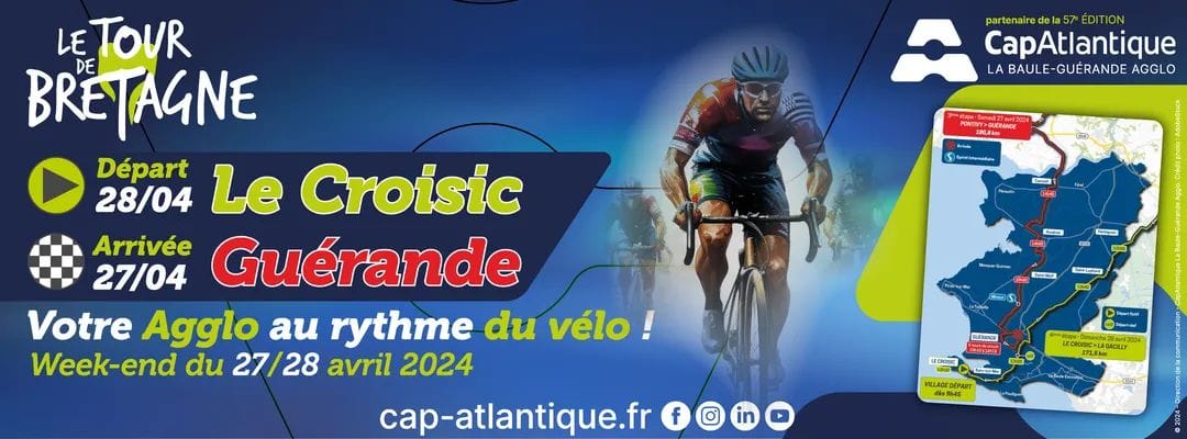 Le tour de Bretagne arrive bientôt en Loire-Atlantique, le 27 avril à Guérande, pour un départ le lendemain du Croisic
#44BZH