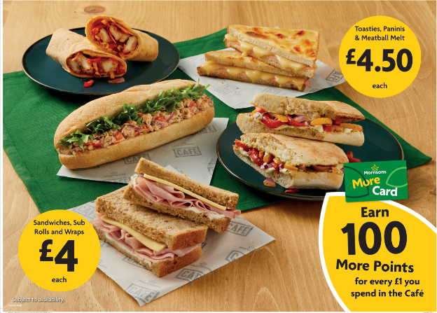 Our dedicated team at Greencore has collaborated with our partners at Morrisons to re-imagine and refresh the Café menu. From today, you will be able to pick up the new range of tasty sandwiches, sub rolls, toasties, a wrap and a panini, all proudly supplied by Greencore.
