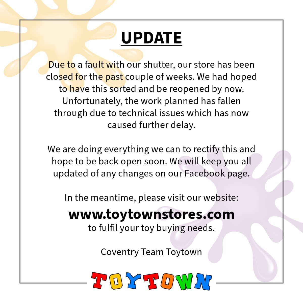 An update from ToyTown: