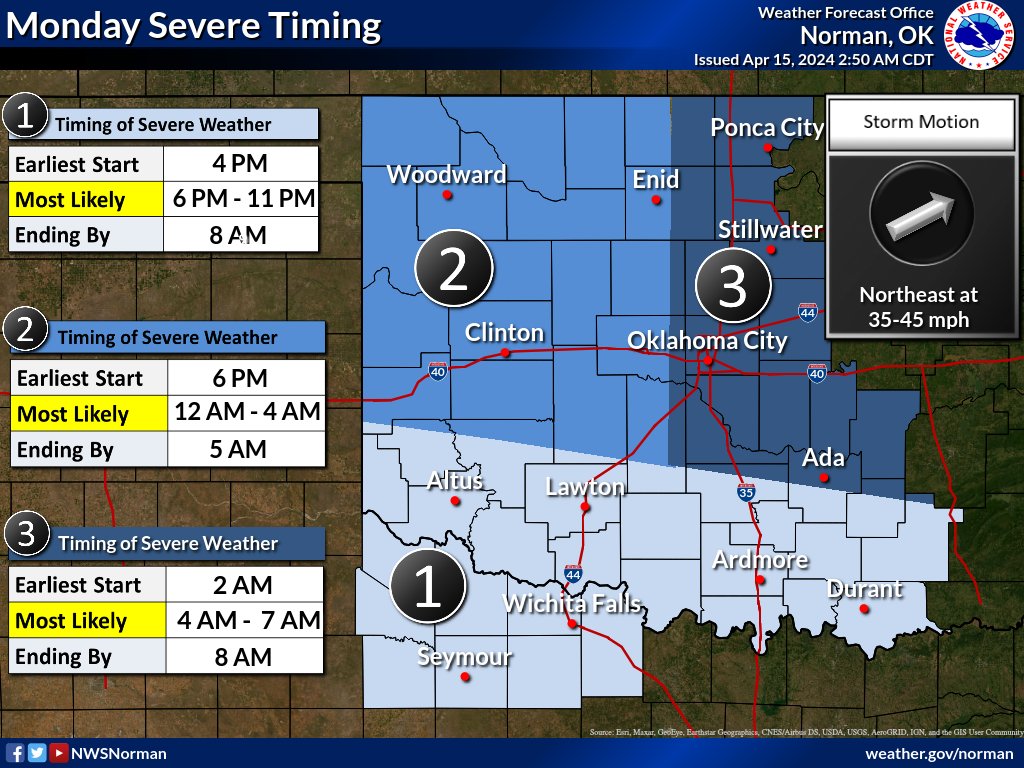 NWSNorman's tweet photo. Severe storms are still possible this afternoon through the overnight hours will all hazards possible. Main change to the outlook was removing the enhanced risk from the entire area. Nevertheless, make sure you are weather aware today! #okwx #txwx https://t.co/VDjyTrN0QW