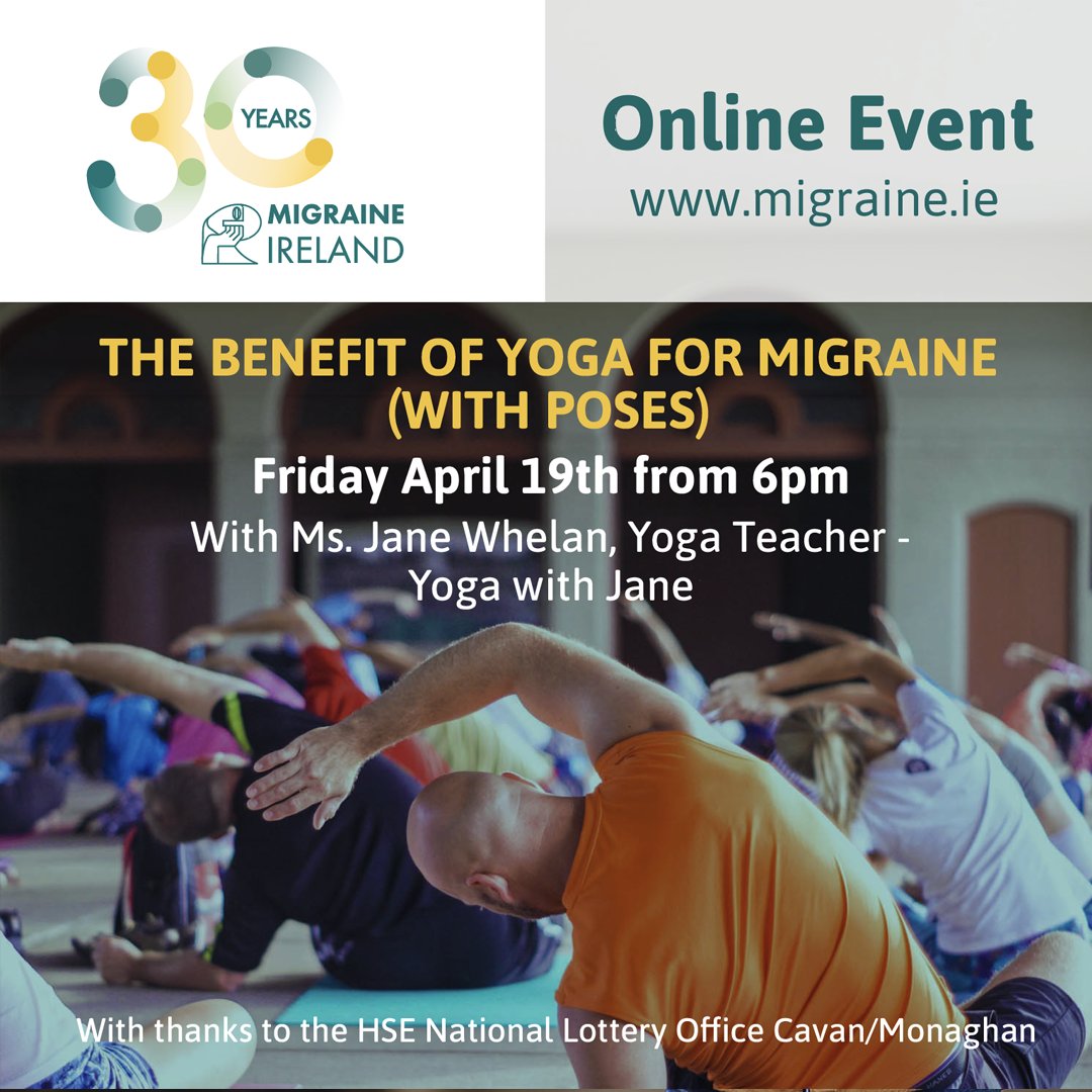 FREE EVENT ALERT - Last chance to register for our free online event tomorrow with Jane Whelan, from #yogawithjane, a chronic migraineur herself. Jane will explain how a yoga practice can support people living with #migraine. Register now - bit.ly/3xyaY9A