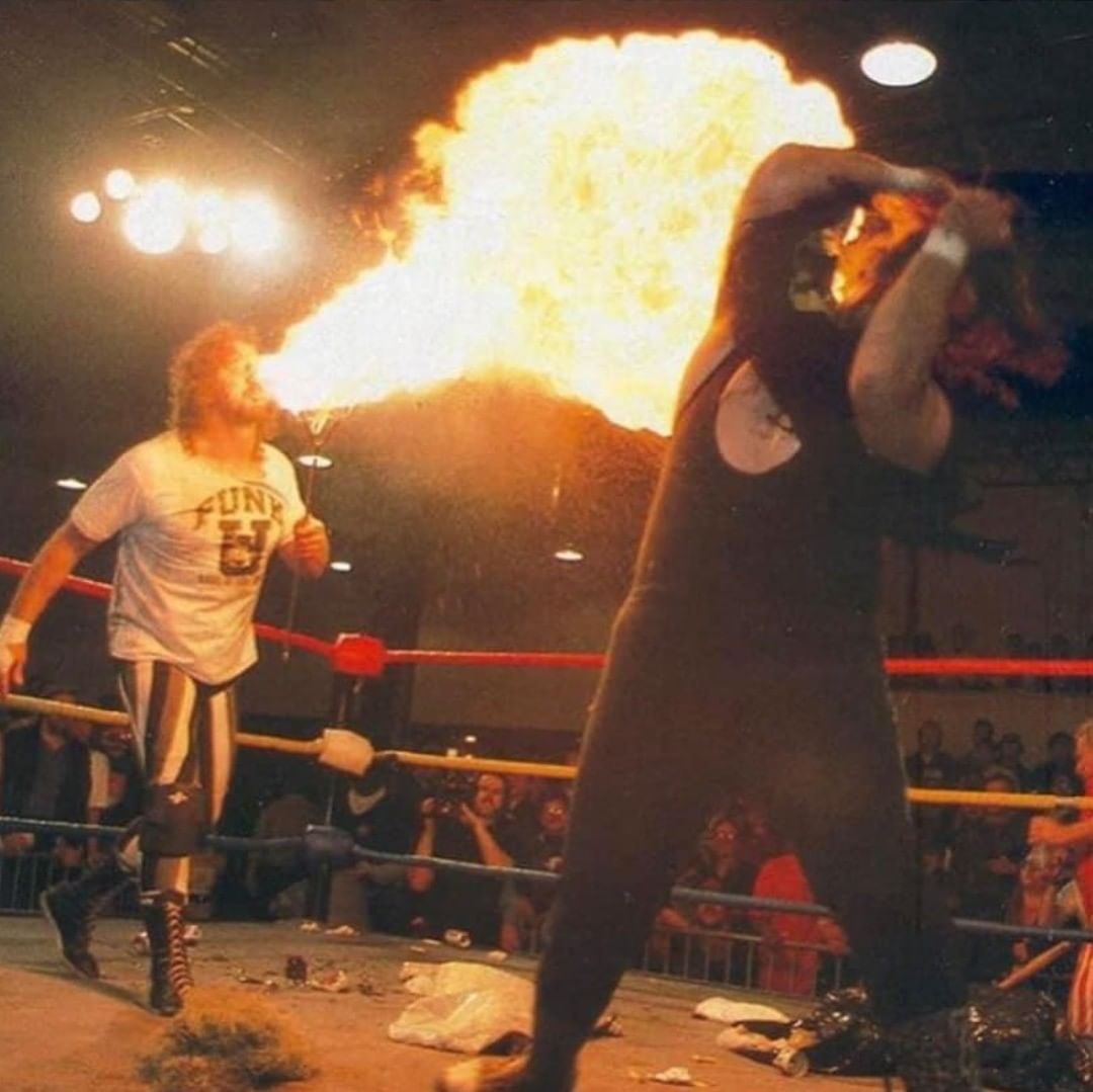 Terry Funk torches Cactus Jack | 1995