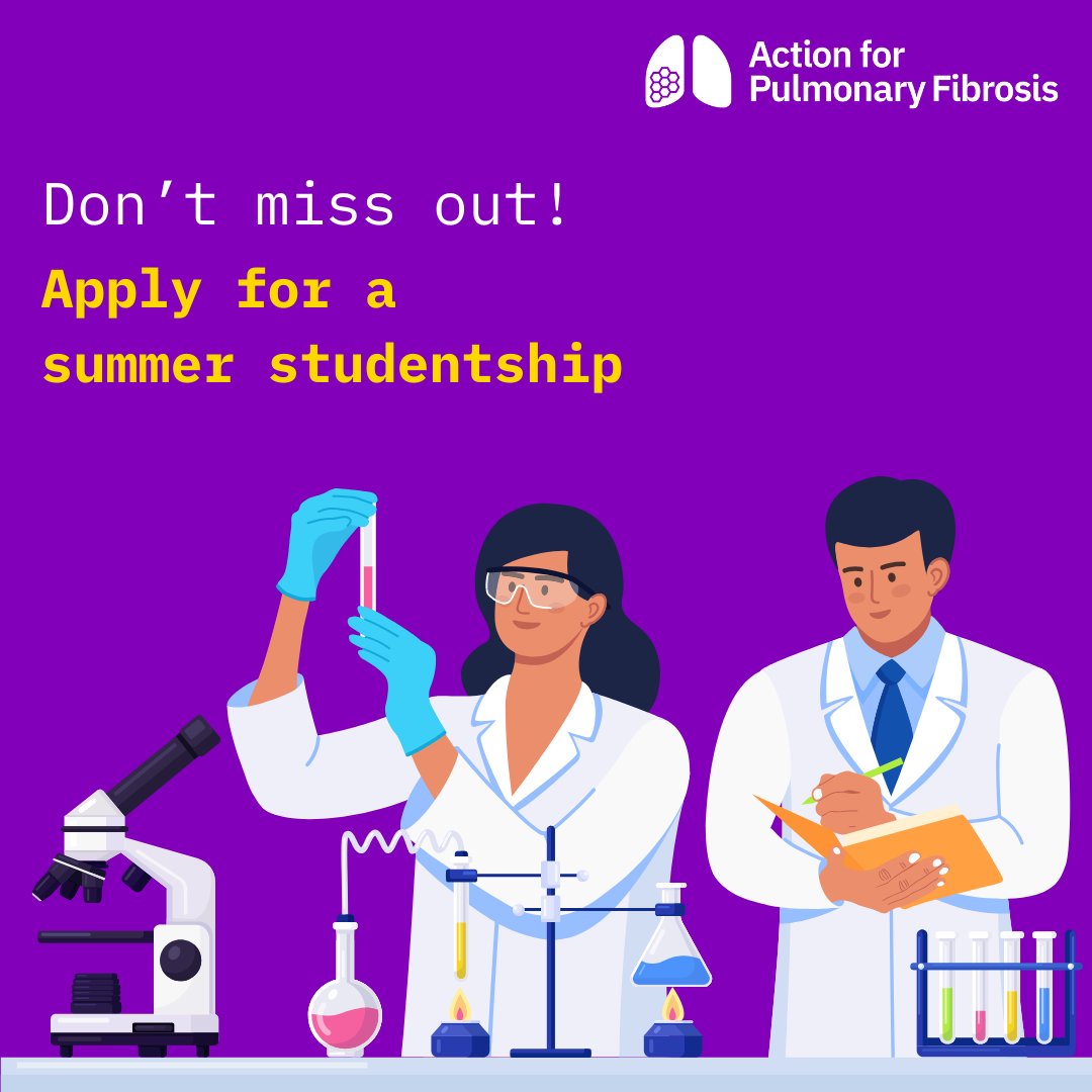Are you an undergraduate basic science or medical student with an interest in #respiratory research? Together with @BALRcommunity, @PFNI_NIRELAND & @Breathingmatter we're supporting summer studentships!🎉 📅Deadline: 10 May ⏰Ending soon-don't miss out! actionpf.org/news/apply-for…
