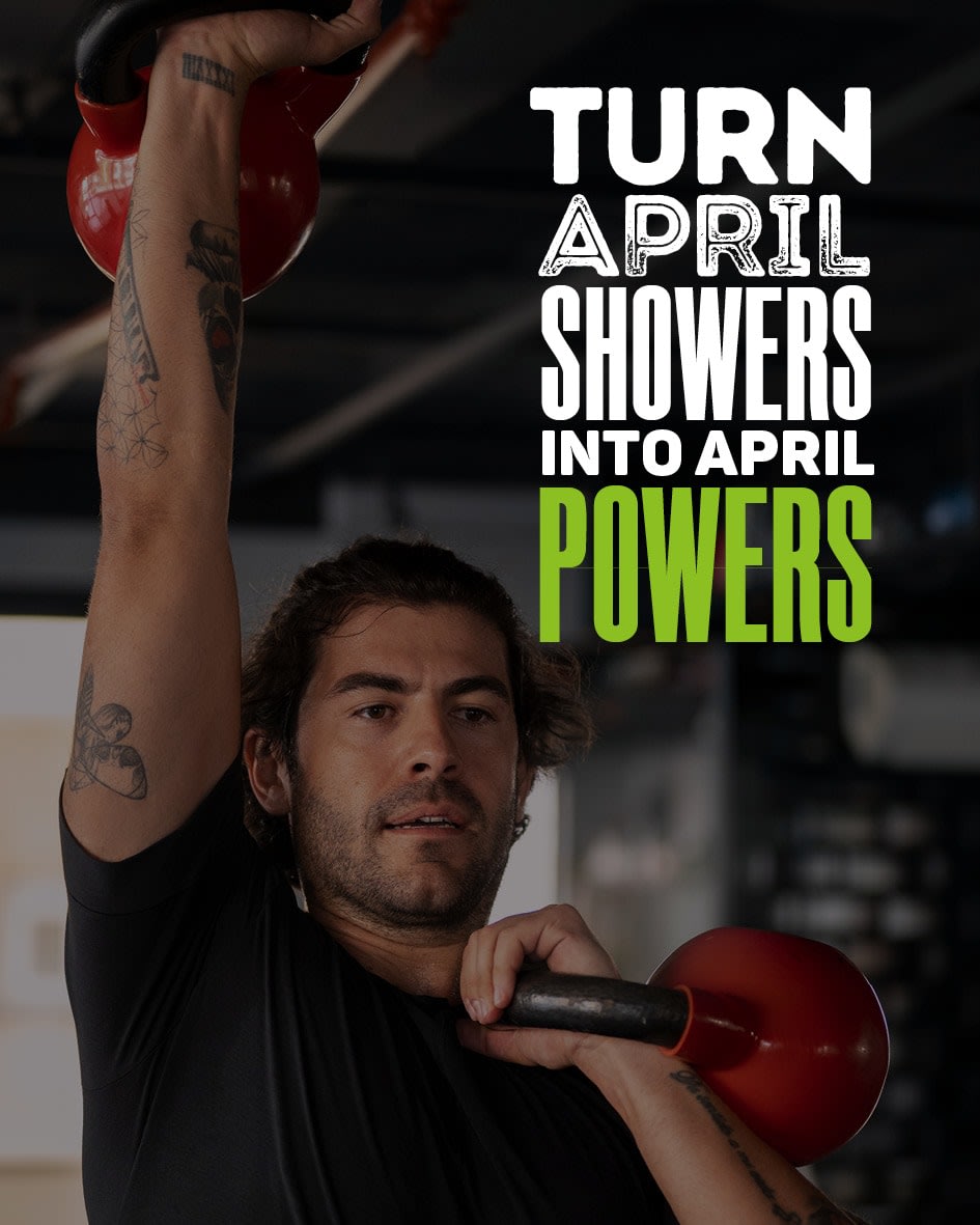 It might be raining outside, but don’t let the rain dampen your spirits. Turn April showers into April Powers! #AprilPower #gym #energiefitness