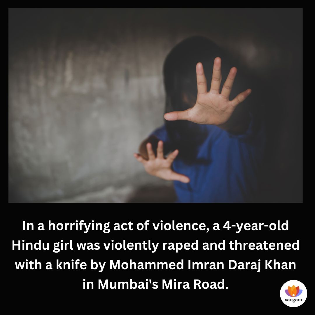 The incident is reported to have occurred on April 7th, but it was only brought to light until the girl complained of a stomach ache on Sunday, April 14th. Read the full story here: opindia.com/2024/04/mira-r…