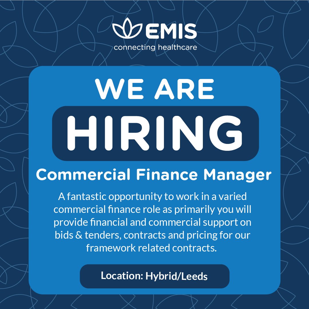 Are you a Commercial Accountant or Management Accountant seeking a new challenge in a commercially focused role? Join us as a Commercial Finance Manager at EMIS and be a part of our dynamic team! Find out more or apply now on our website: okt.to/l8VFIe #hiring
