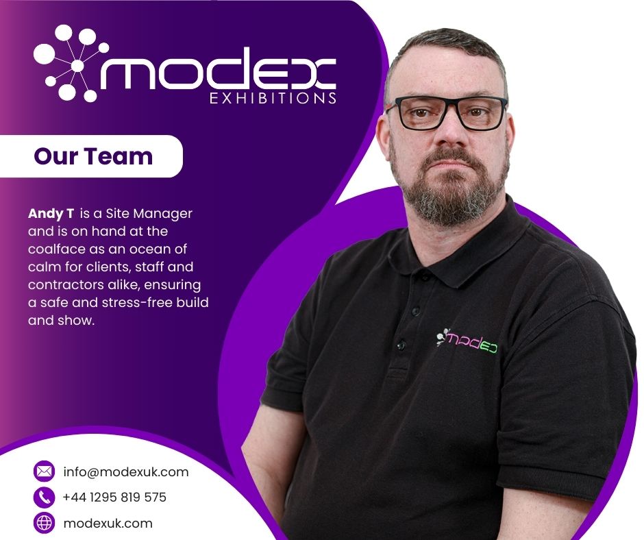 Introducing another of our team: Andy T - one of our Site Managers...
#modex #modexexhibitions #eventprofs #events #exhibitions #weareevents #wemakeevents