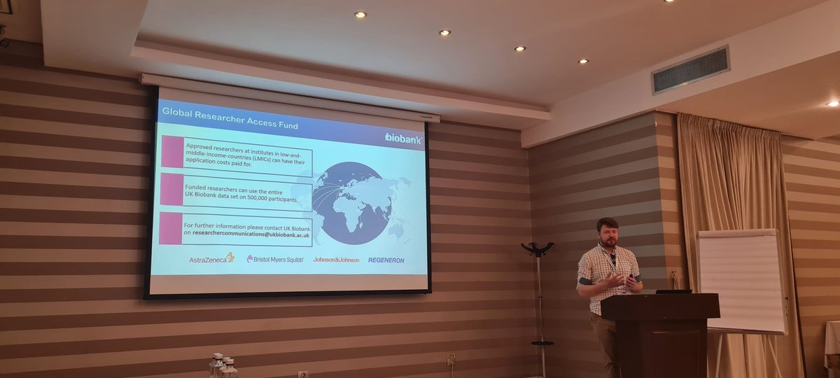 Great to see our very own George Foody, UK Biobank Data Analyst, speak at the @RoBioinfo Conference 2024 to introduce our new Global Researcher Access Fund 🌍 Find out how our fund can enable your research: ukbiobank.ac.uk/enable-your-re…