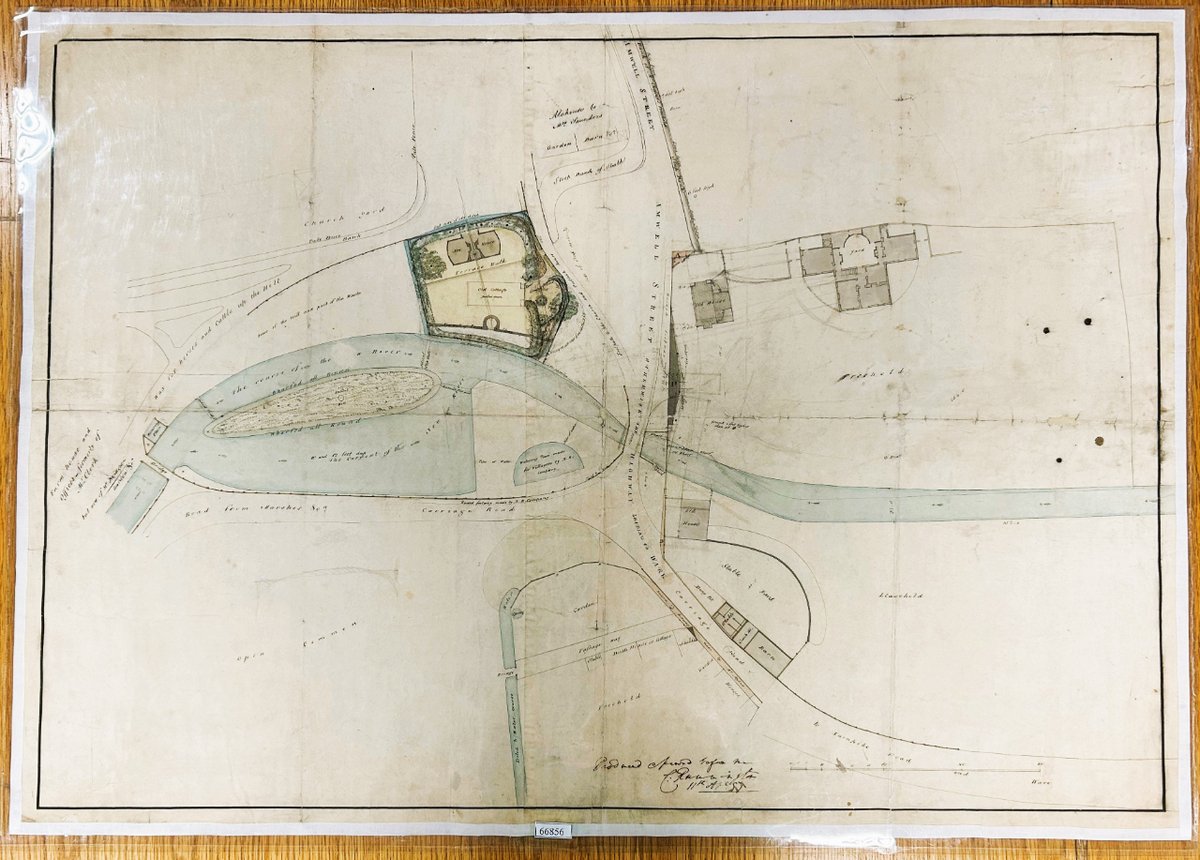 For today's #MapMonday we have this 1797 map of Amwell, showing the course of the river (66856). As ever, we love the details and drawings on these older maps!