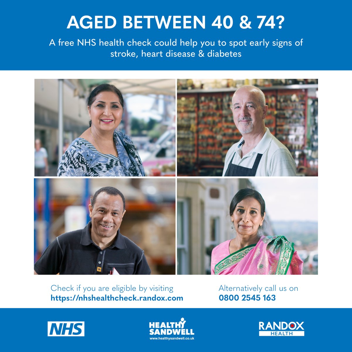 There are free NHS Health Checks taking place for those aged between 40 and 74 who do not have a pre-existing health condition. To check your eligibility, visit: nhshealthcheck.randox.com/eligibility/ To book your place, visit: nhshealthcheck.randox.com