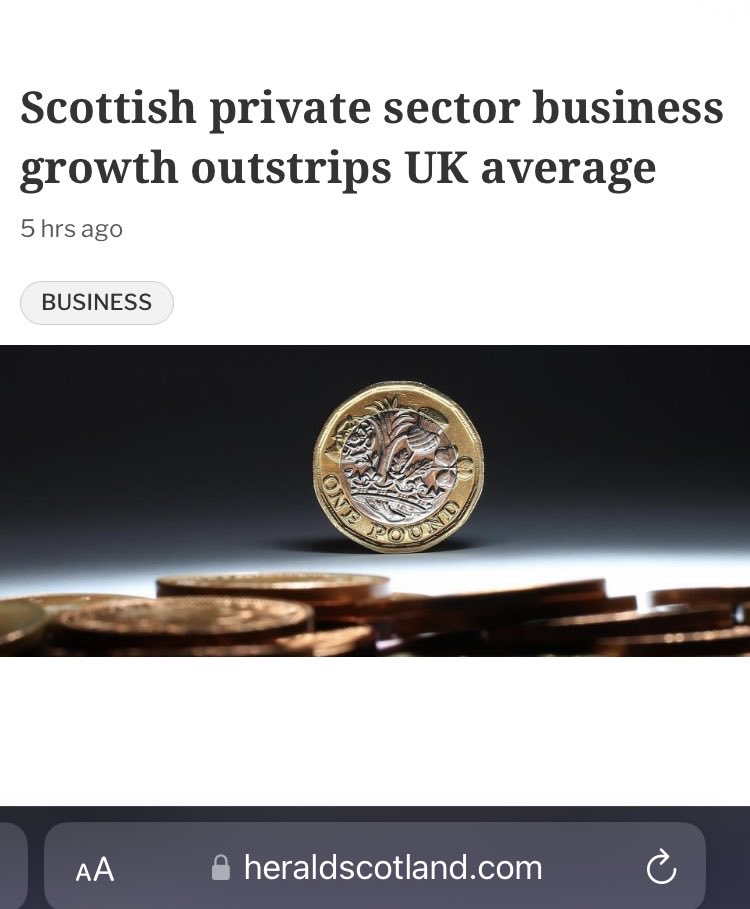 THANKS TO SNP BUSINESS POLICIES..
Private Companies are thriving.
Don’t believe Labour and Conservatives Lies..
Scotland is BOOOOMING!