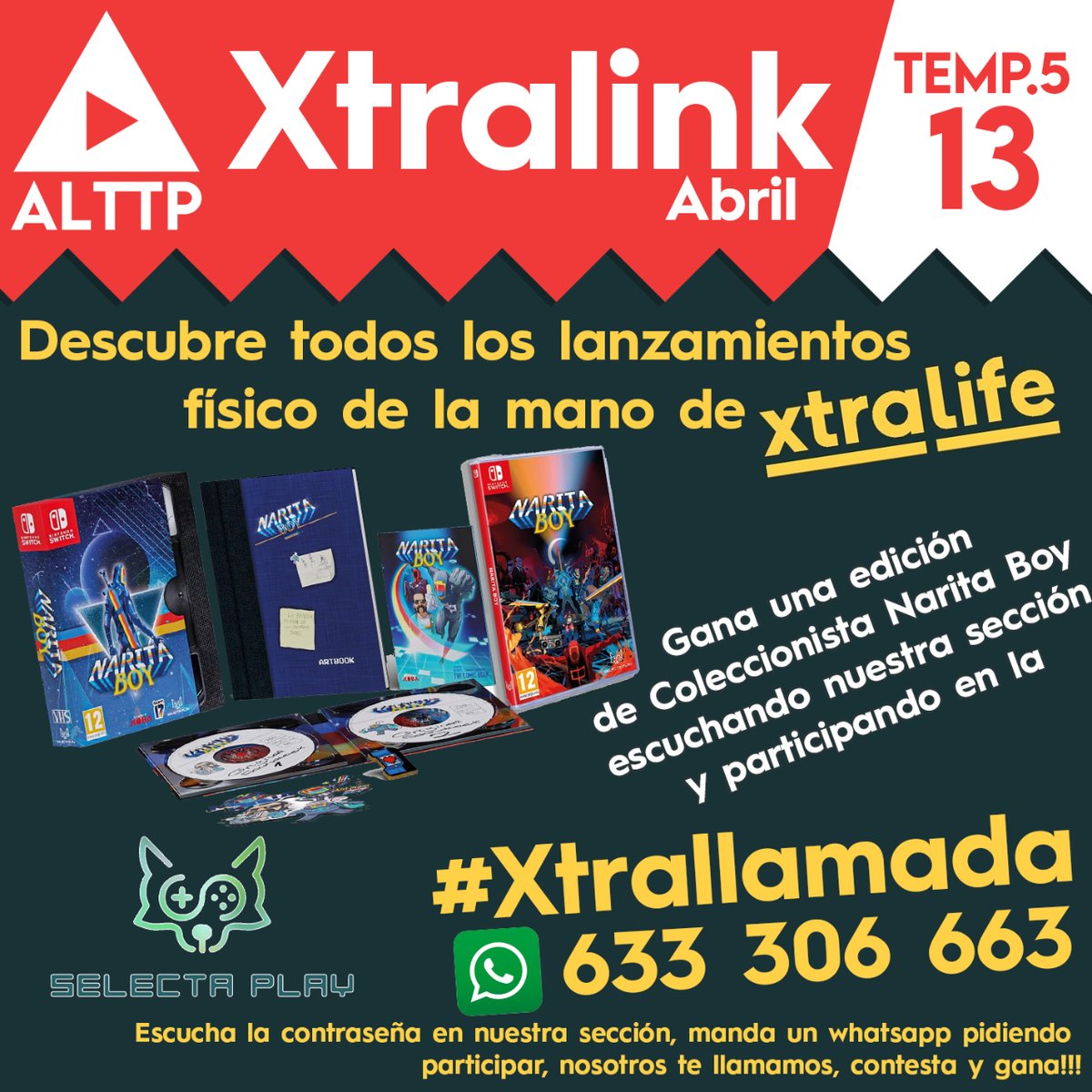 LinkToPodcast's tweet photo. Descubre los nuevos lanzamientos en físico de la mano de @xtralife_es en #XtraLink de #ALTTP. Y Además gana una edición de coleccionista de #NaritaBoy participando en la #XtraLlamada por cortesía de @studiokobaGAME , @SelectaPlay y sobretodo @xtralife_es
https://t.co/sQL7SUtiv2 https://t.co/KEi1FizKzy